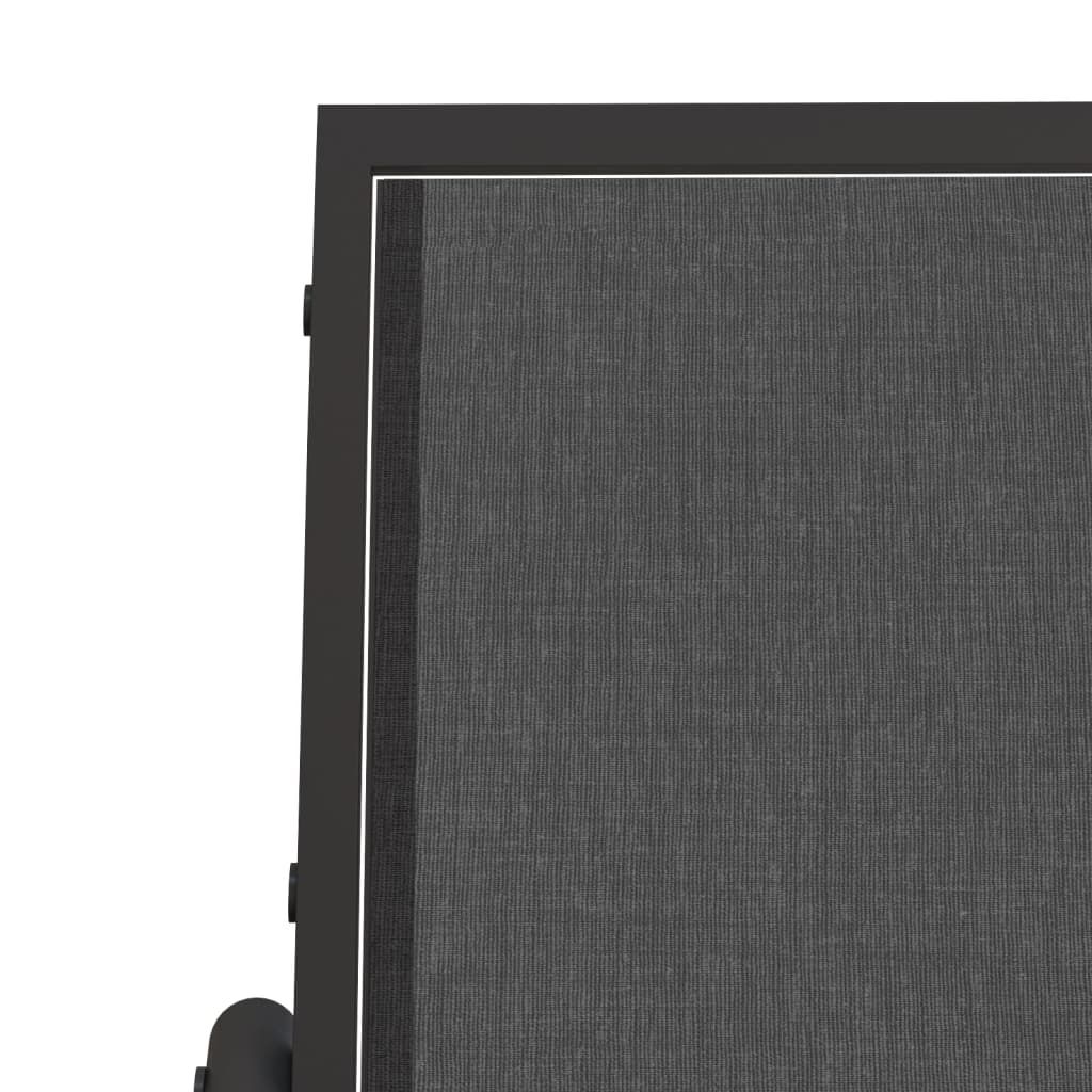3-tlg. Garten-Lounge-Set Schaukel Schwarz Textilene und Stahl