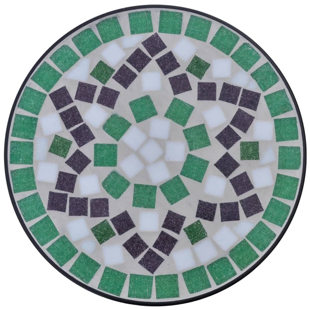 Beistelltisch Mosaik Grün und Weiß
