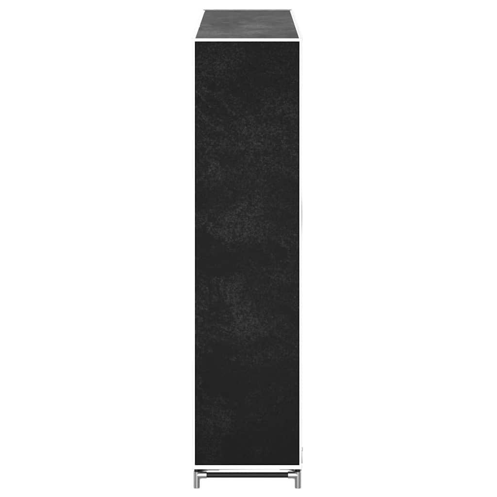 Stoff Schuhschrank mit Abdeckung 115 x 28 x 110 cm Schwarz