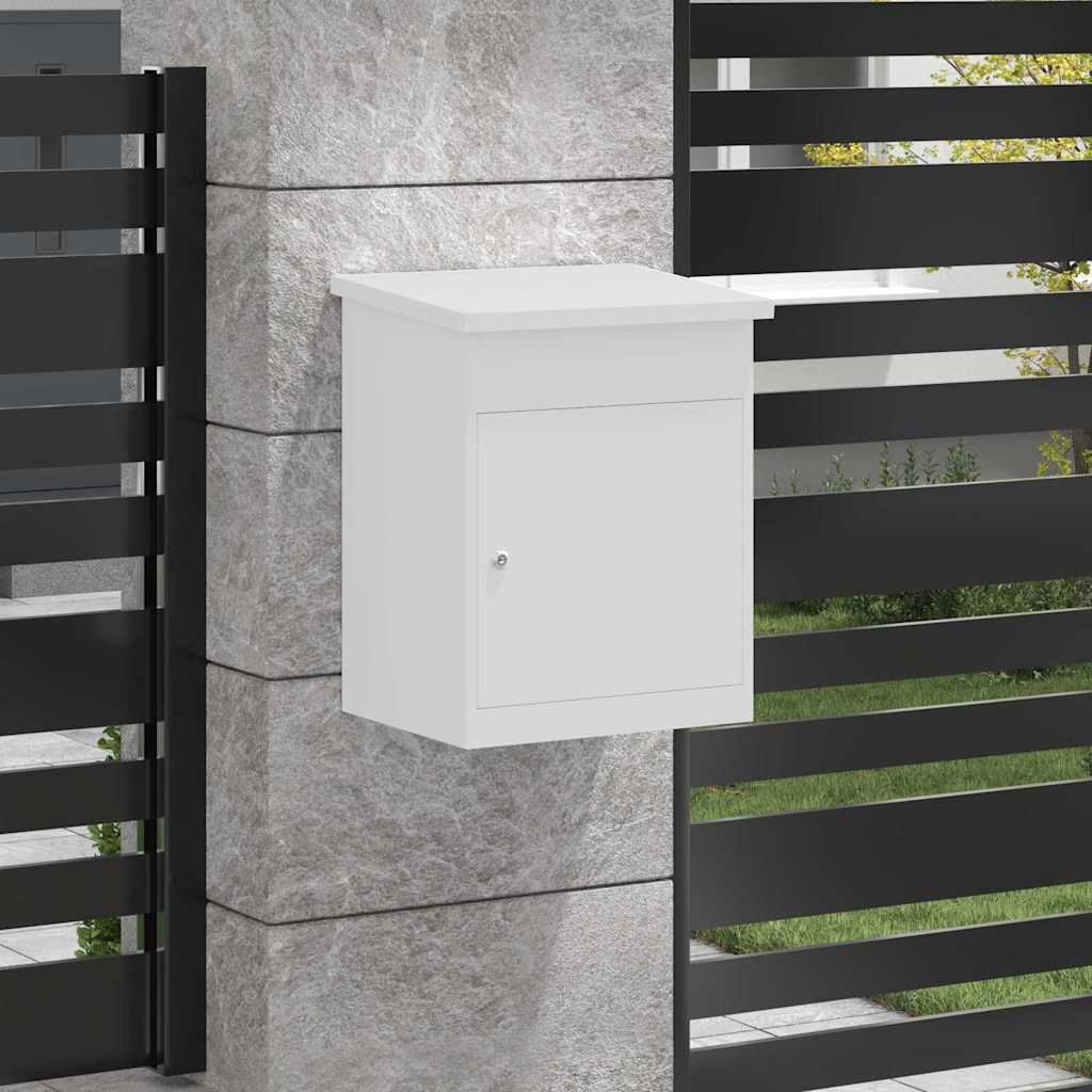 Paketdrop-Box mit Speicher mit Tür Weiß 47,5 x 38 x 59 cm Stahl