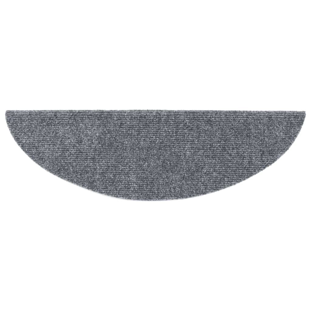 Stufenmatten Selbstklebend 15 Stk. 56x17x3 cm Hellgrau Halbrund