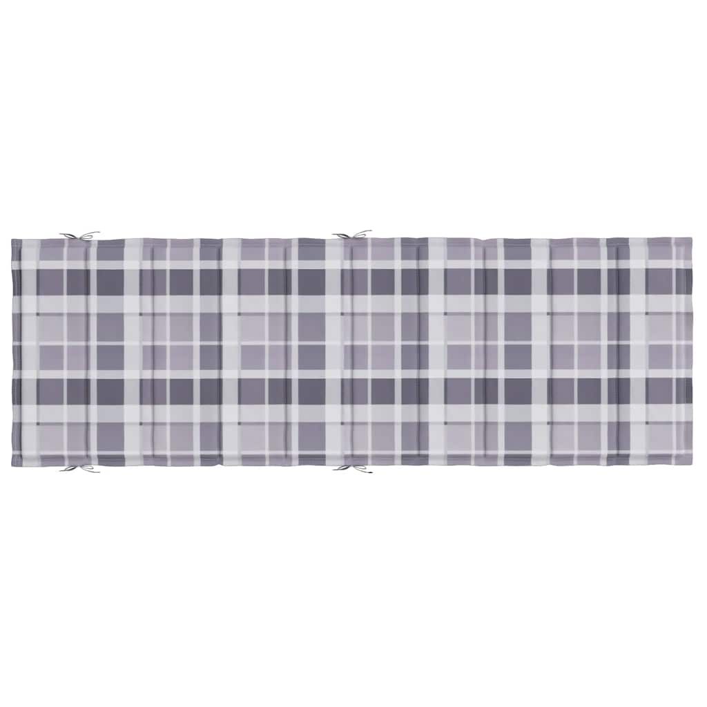 Sonnenliegen-Auflage Grau Karomuster 186x58x4 cm Oxford-Gewebe