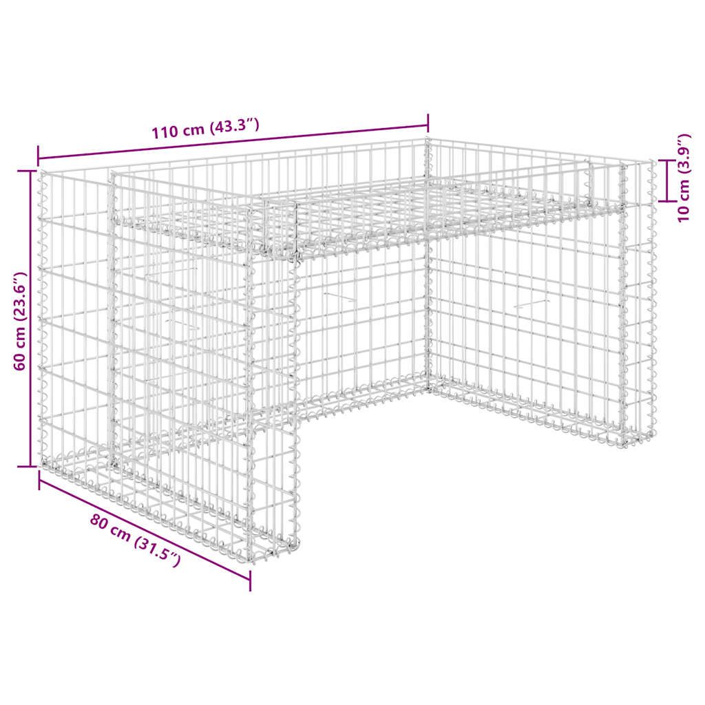 Rasenmäher-Garage mit Hochbeet 110x80x60 cm Stahldraht