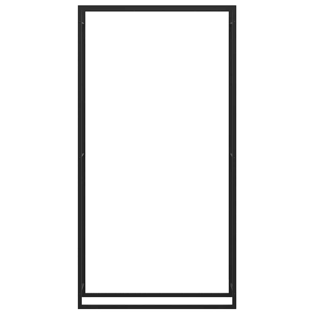Brennholzregal Mattschwarz 110x28x214 cm Stahl