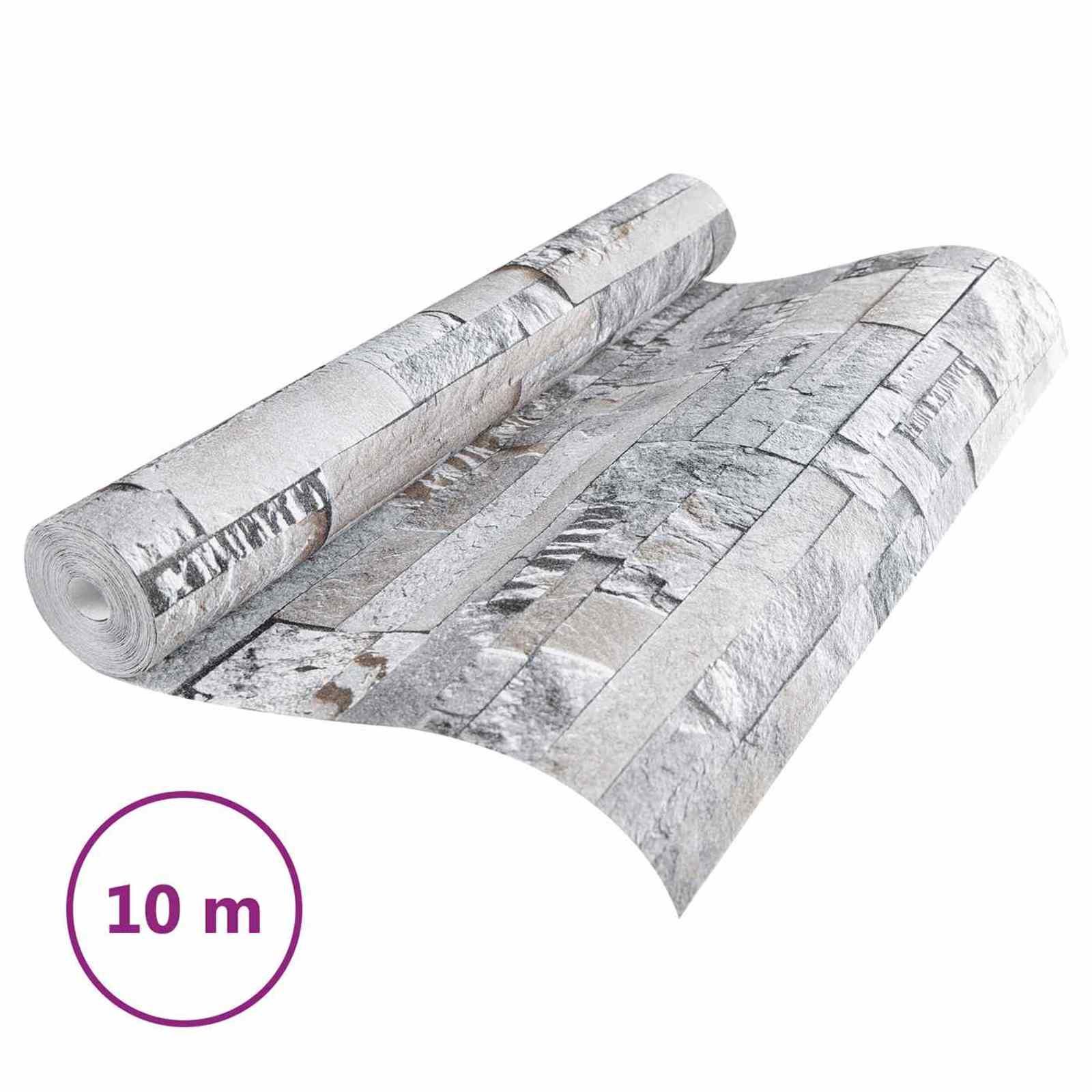 3D Stein Tapete Grau 10 x 0,53 m Vliesstoff