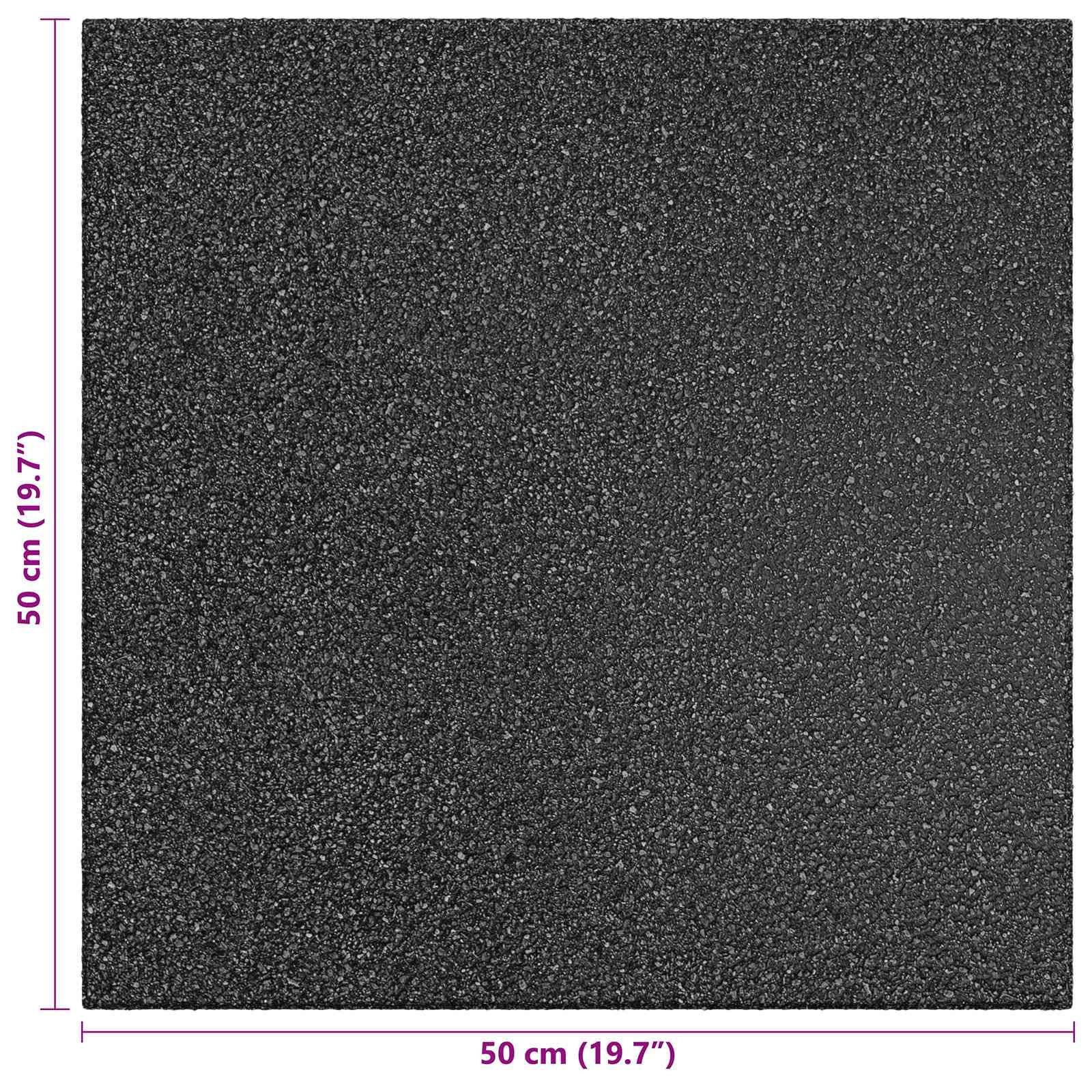 Sturzschutzfliesen 18 pcs Schwarz 50 x 50 cm Gummi