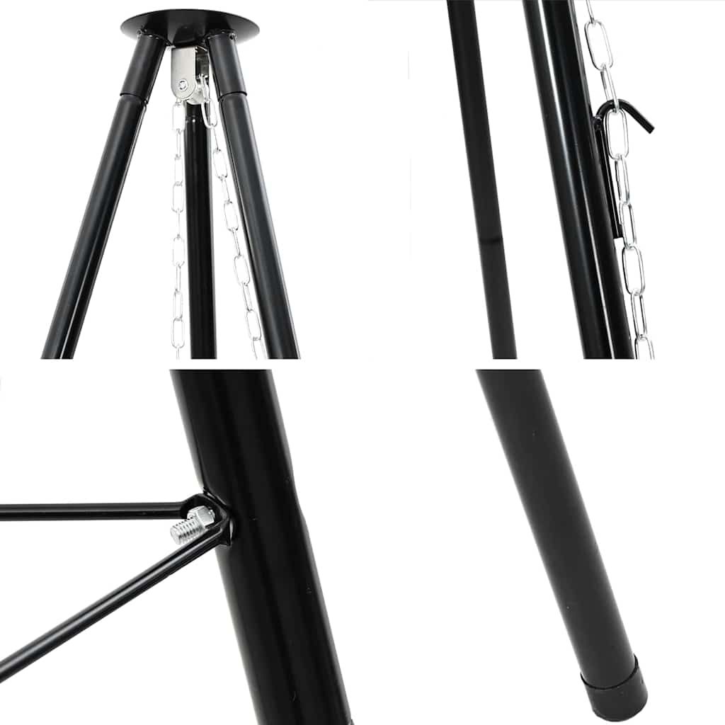 Lagerfeuer Stativ Schwarz 92 x 92 x 191,5 cm Stahl