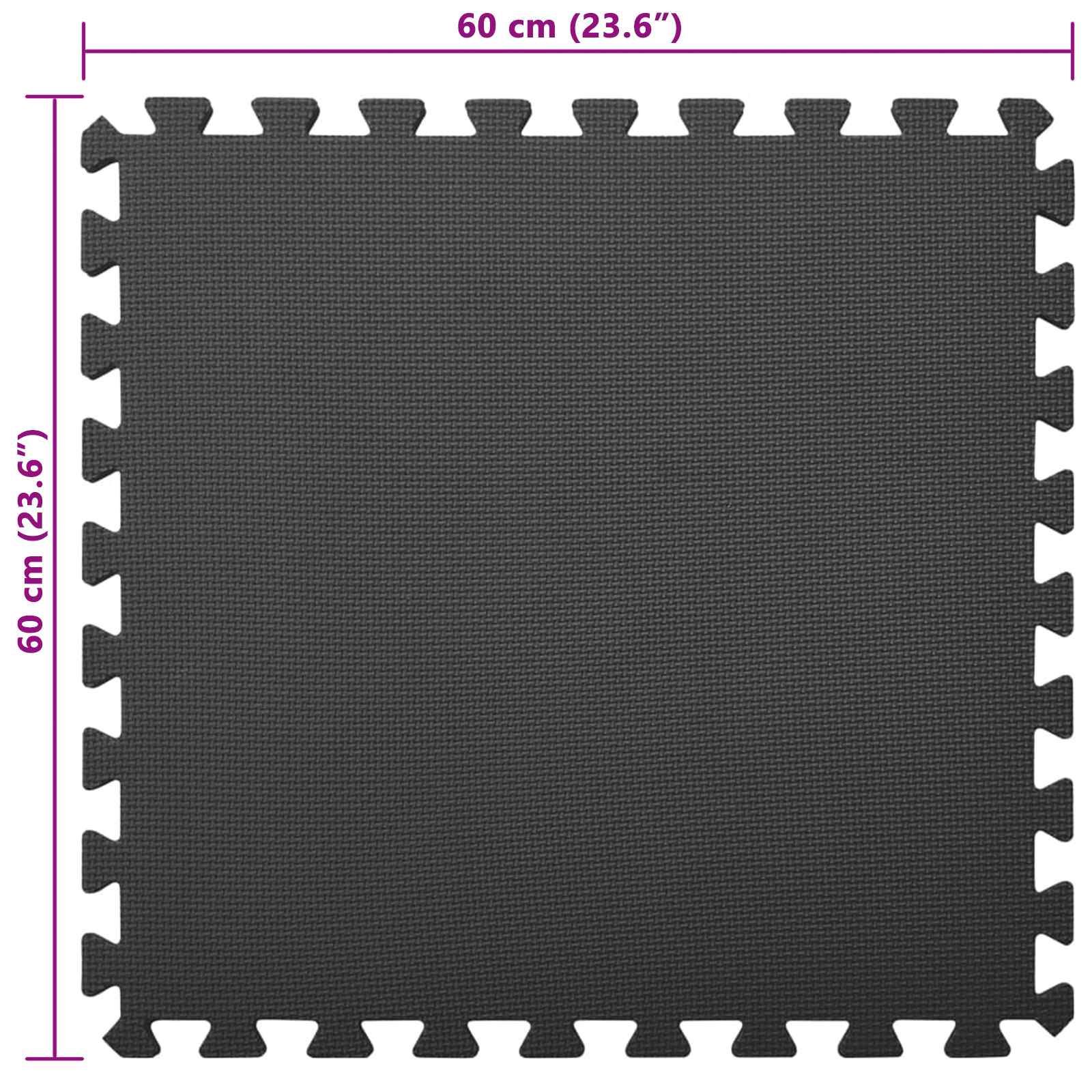 Pool Bodenschutzmatte 24 stk. Schwarz 8,64 ㎡ EVA-Schaum