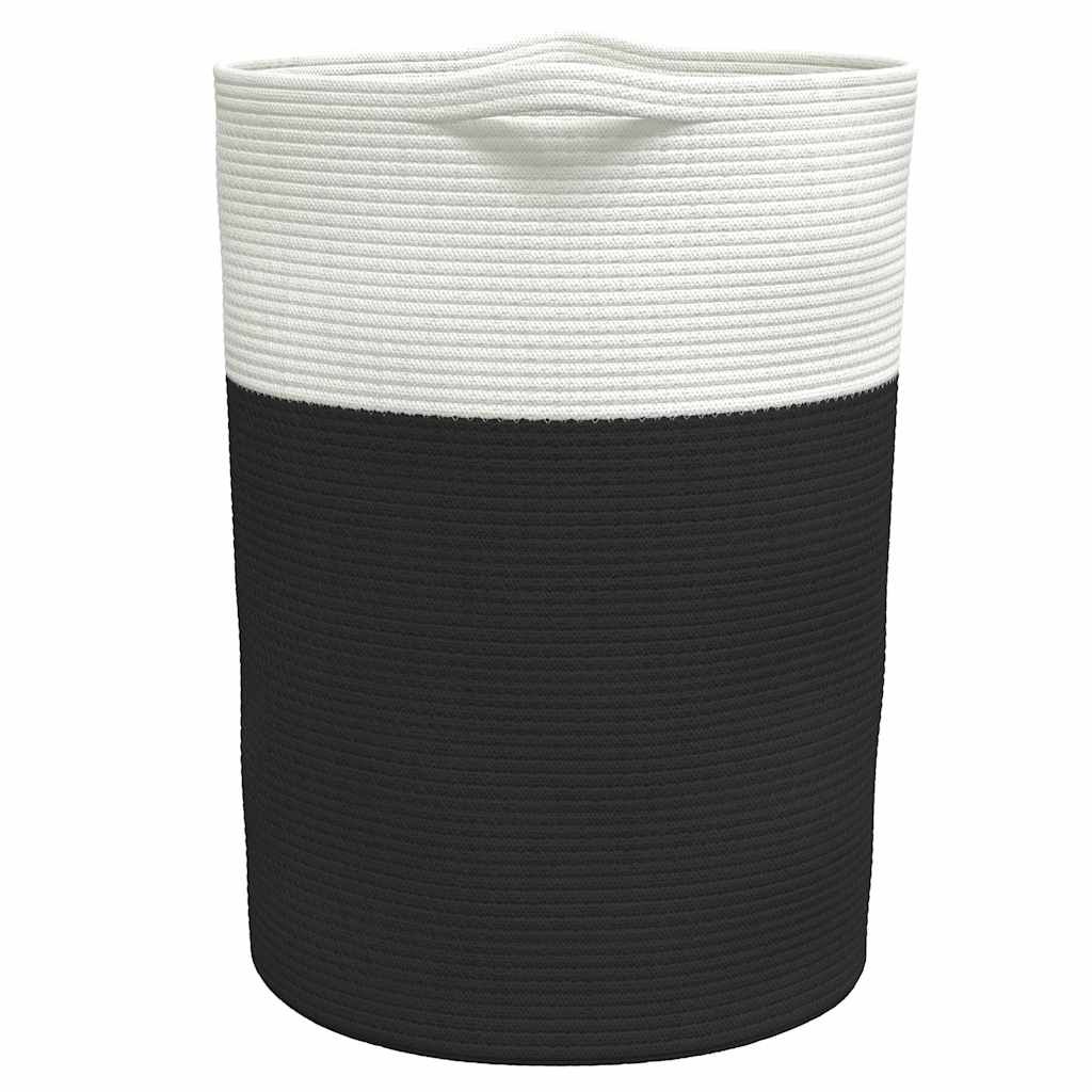 Aufbewahrungskorb Schwarz und Weiß 49x65 cm Baumwolle