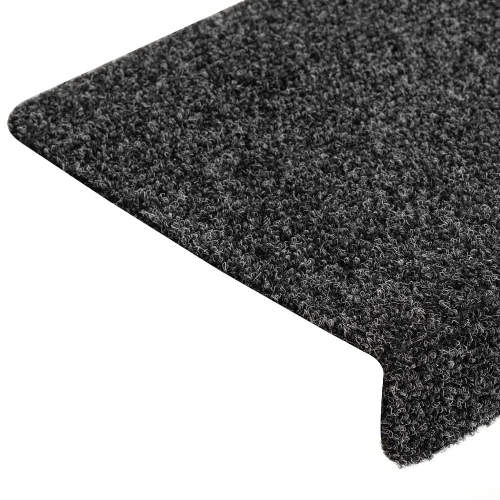 Stufenmatten Selbstklebend 15 Stk. 65x21x4 cm Dunkelgrau Rechteckiger Rand