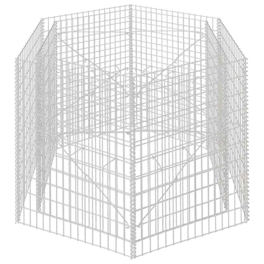 Sechseckiges Gabionen-Hochbeet 160×140×100 cm