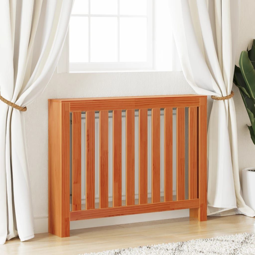 Heizkörperverkleidung Wachsbraun 108,5x19x84cm Massivholz