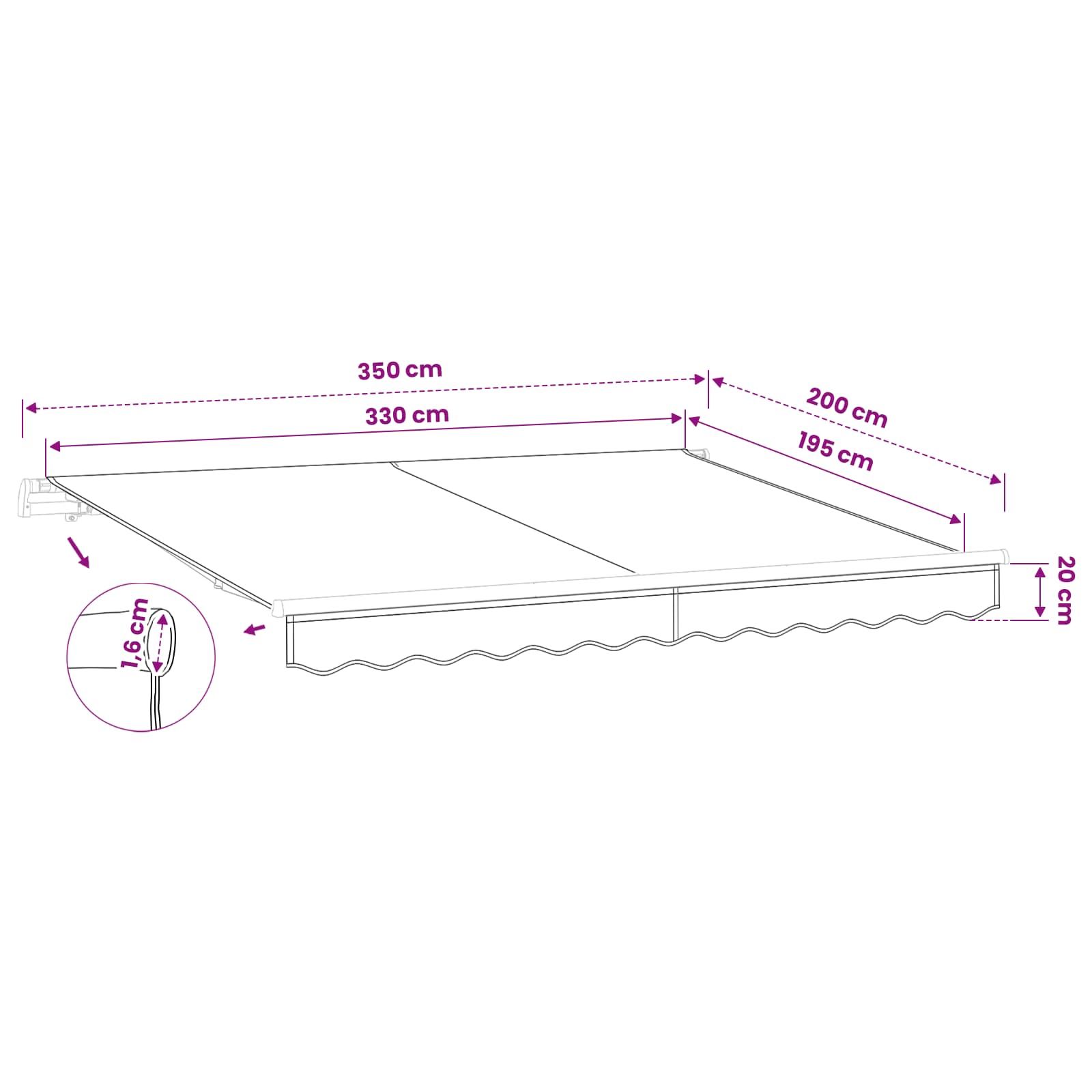 Ersatzbespannung für Markise 3,5x2 m Beige Polyester