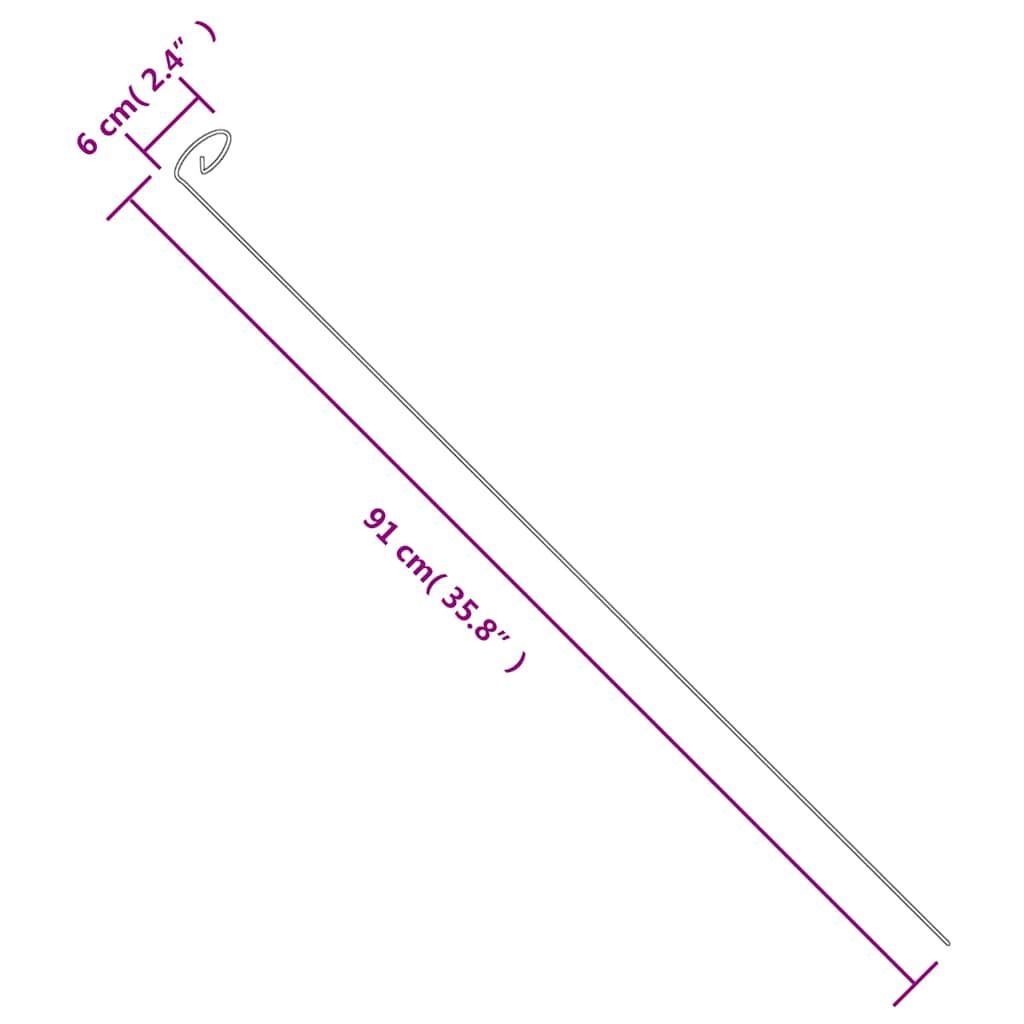 Pflanzenstützen 20 Stk. Dunkelgrün 91 cm Stahl