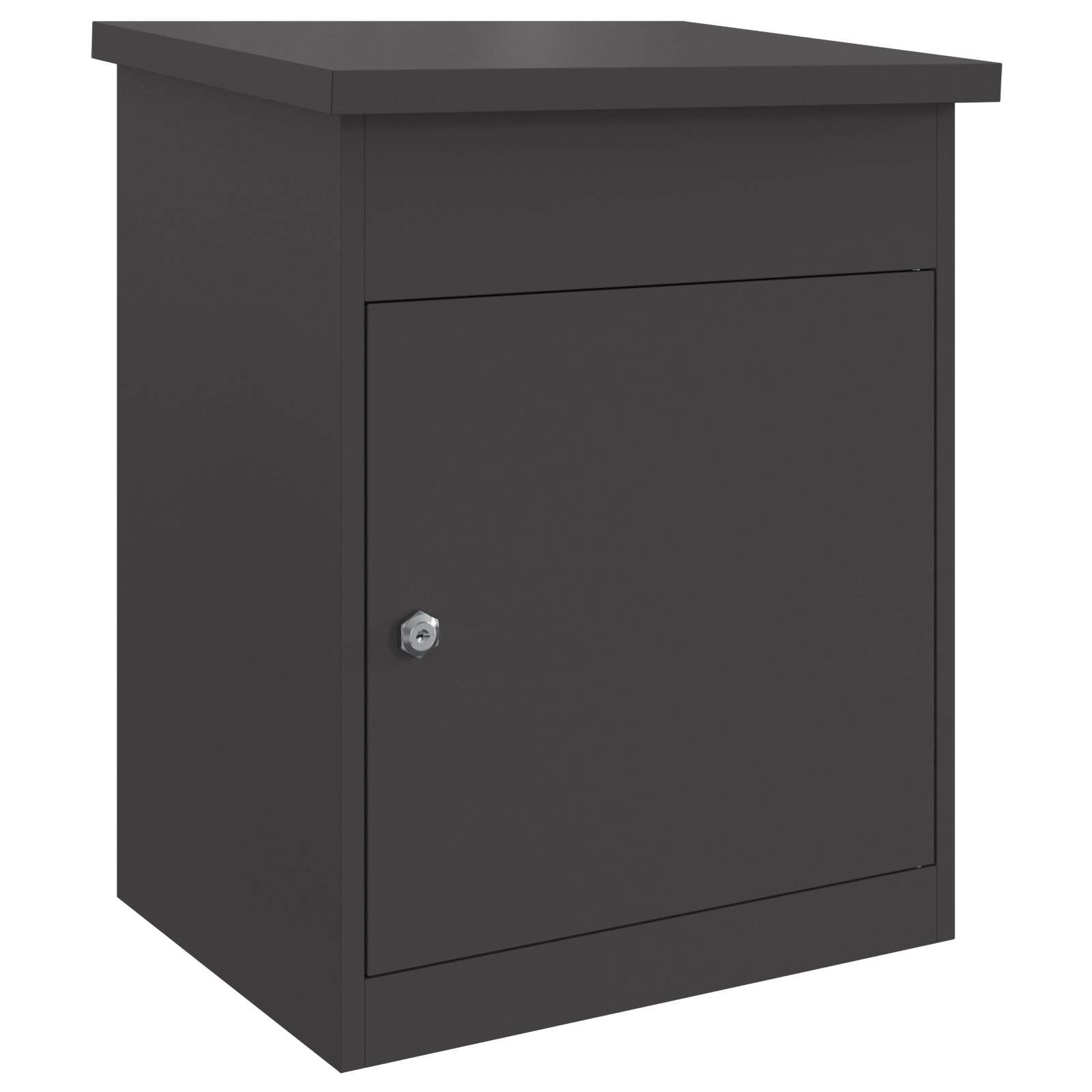 Paketdrop-Box mit Speicher Schwarz 47,5 x 38 x 59 cm Stahl