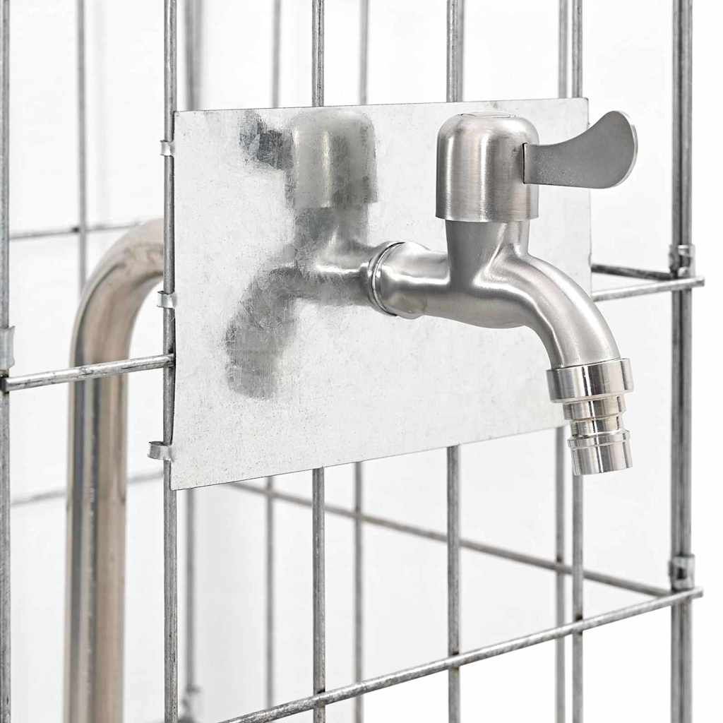 Gabionen Wasserhahn Silber 25 x 25 x 100 cm Edelstahl
