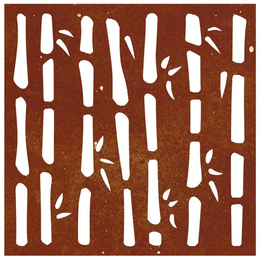 Garten-Wanddeko 55x55 cm Cortenstahl Bambus-Design