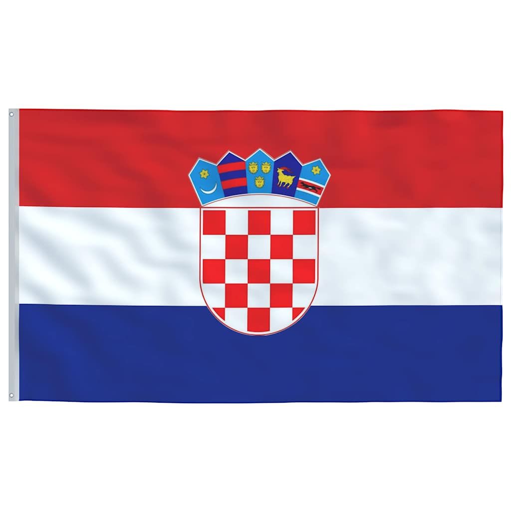 Flagge Kroatiens mit Mast 6,08 m Aluminium