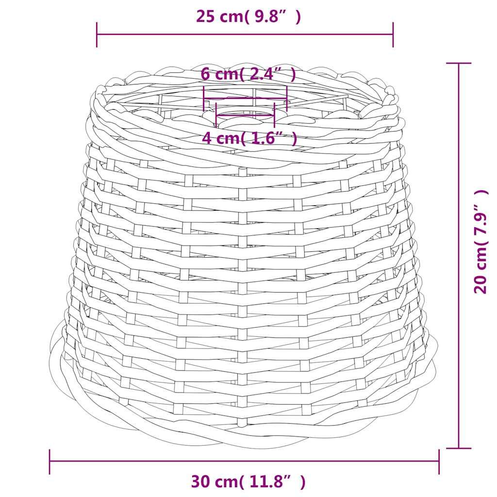 Lampenschirm Braun Ø30x20 cm Korbweide