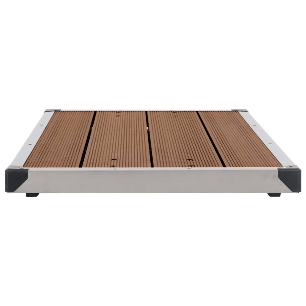 Gartendusche mit Brauner Bodenplatte 225 cm Edelstahl