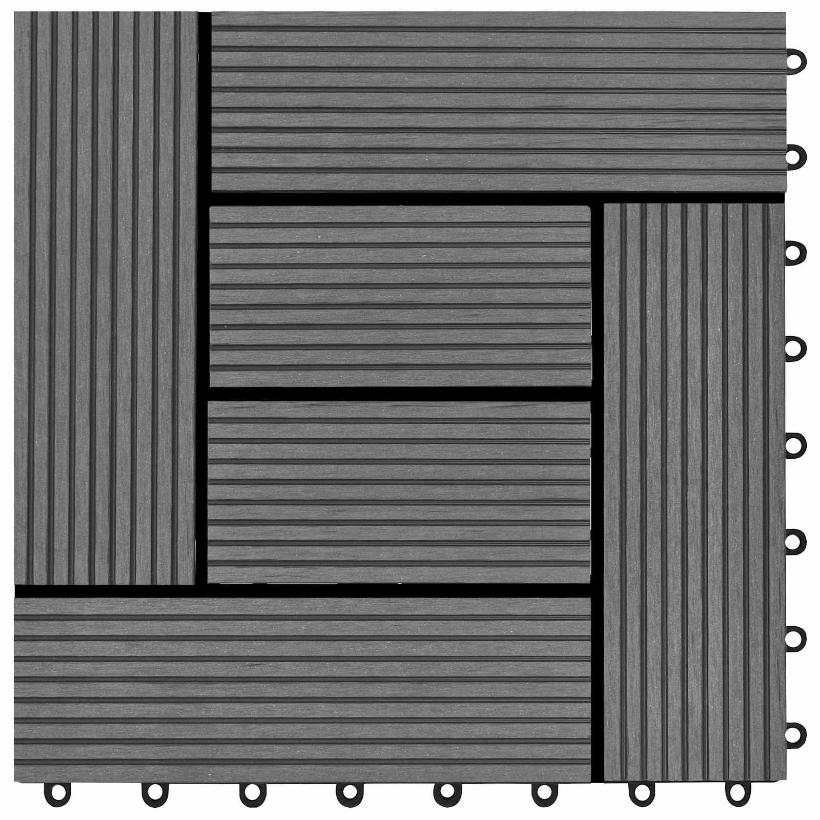 Terrassenfliese 22 stk. Grau 30 x 30 cm WPC