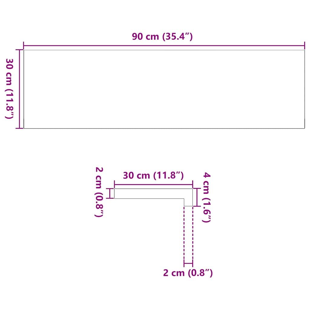 Treppenstufen 4 Stk. Braun-Schwarz 90x30x2 cm Massivholz Eiche