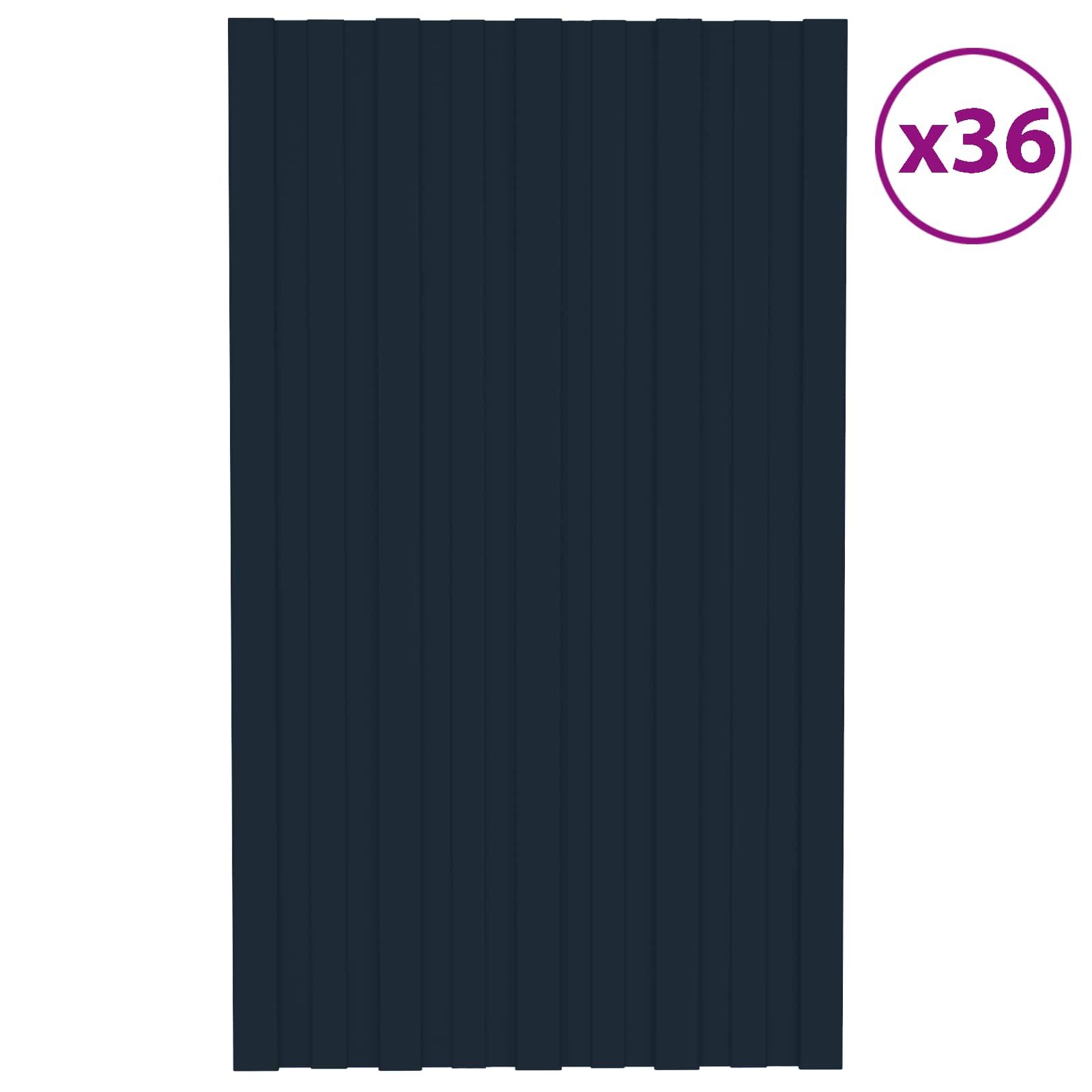 Dachpaneel 36 pcs Anthrazit 80 x 45 cm Verzinkter Stahl