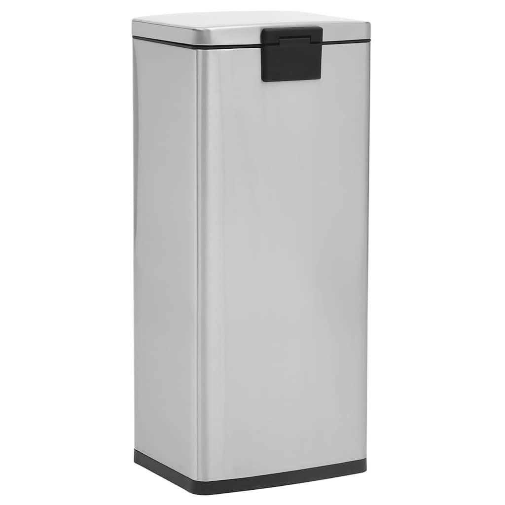 Mülleimer mit Pedal Anti-Fingerabdruck 30 L Silbern Edelstahl