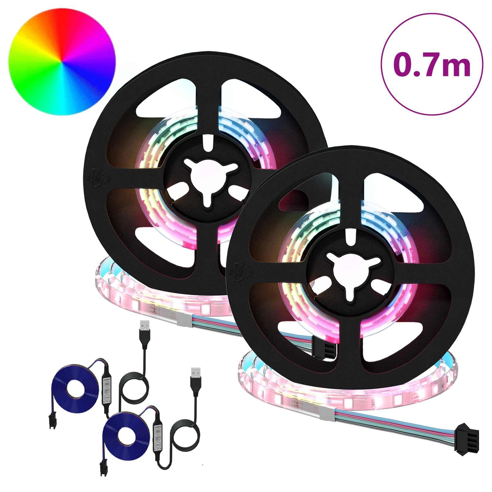 LED Streifen 2 pcs Schwarz und Transparent 350 mm