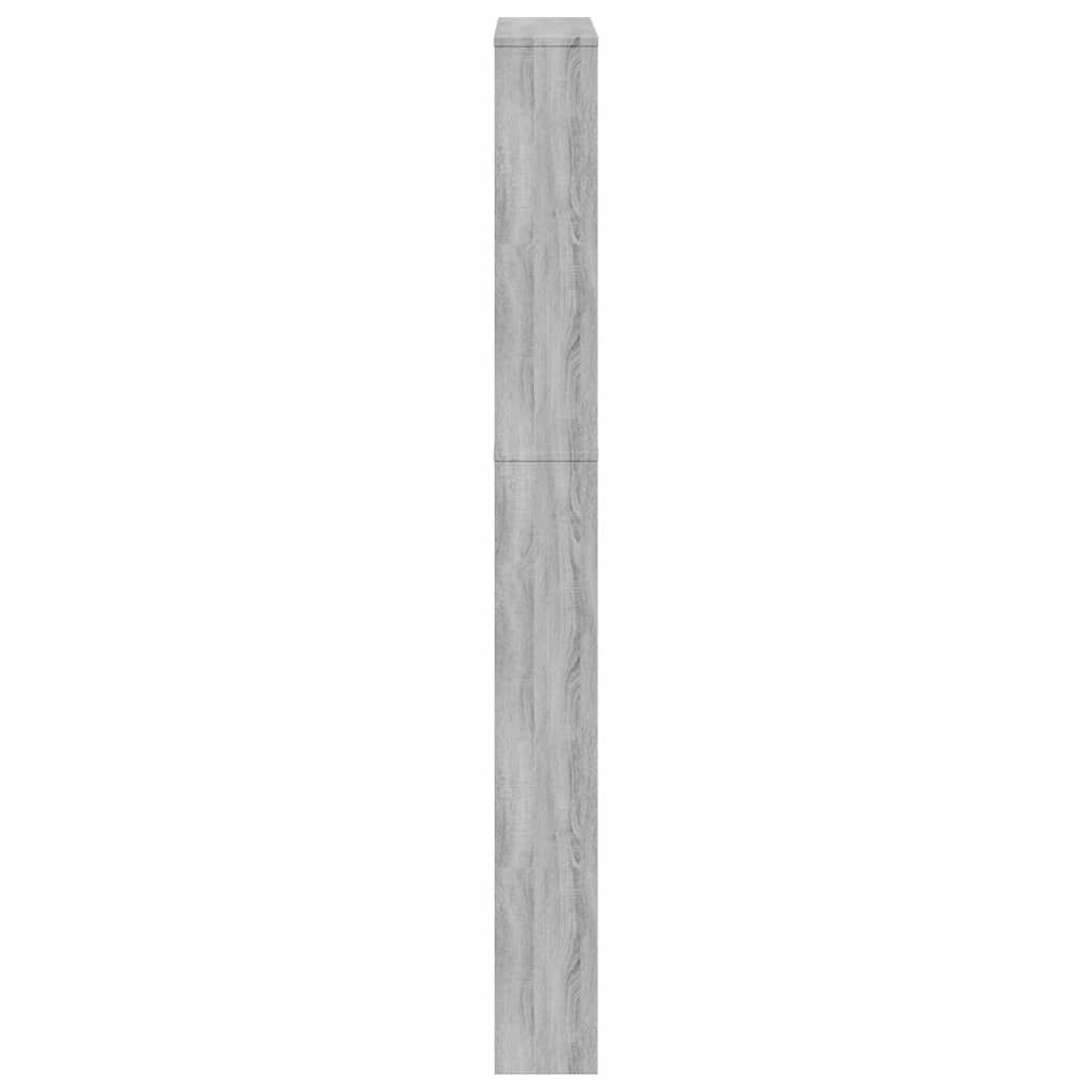 Schuhschrank mit Spiegel 5 Fächer Grau Sonoma 63x17x169,5 cm