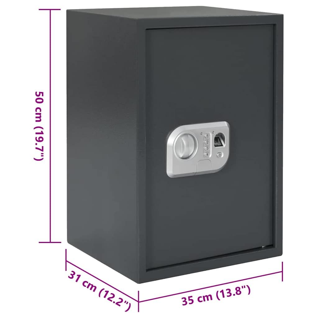 Digitaler Safe mit Schloss Dunkelgrau 35 x 31 x 50 cm Stahl