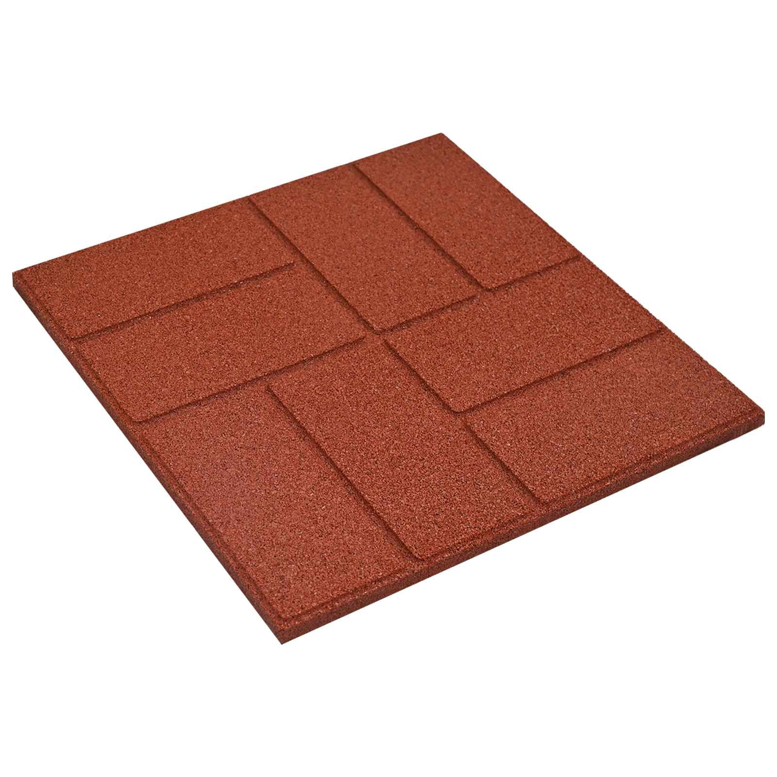Gehwegstein 6 pcs Rot 40,5 x 40,5 x 2 cm Gummi