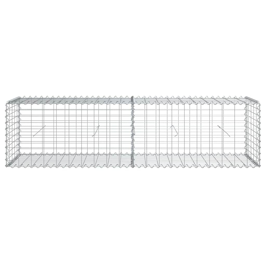 Gabione mit Deckel 200x50x50 cm Verzinktes Eisen