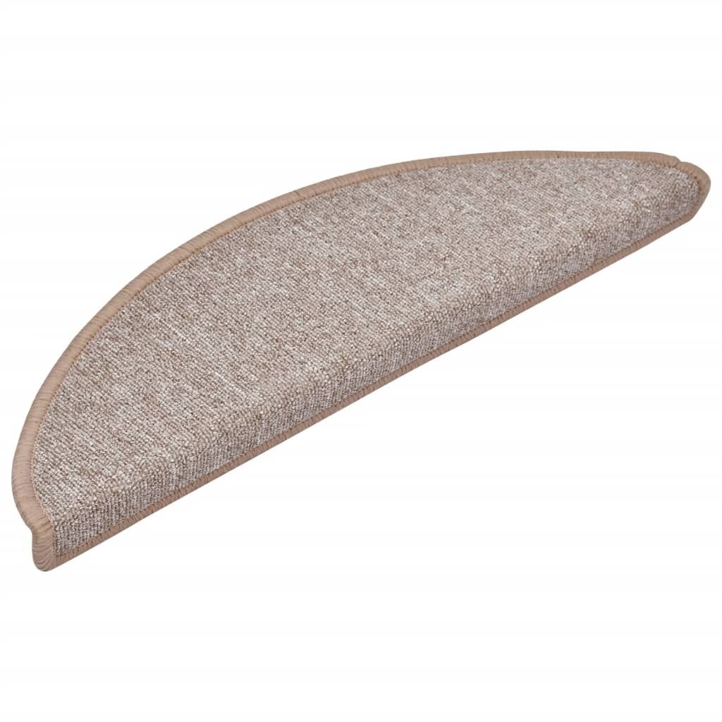 Stufenmatten 15 Stk. 56x17x3 cm Hellbraun Halbrund