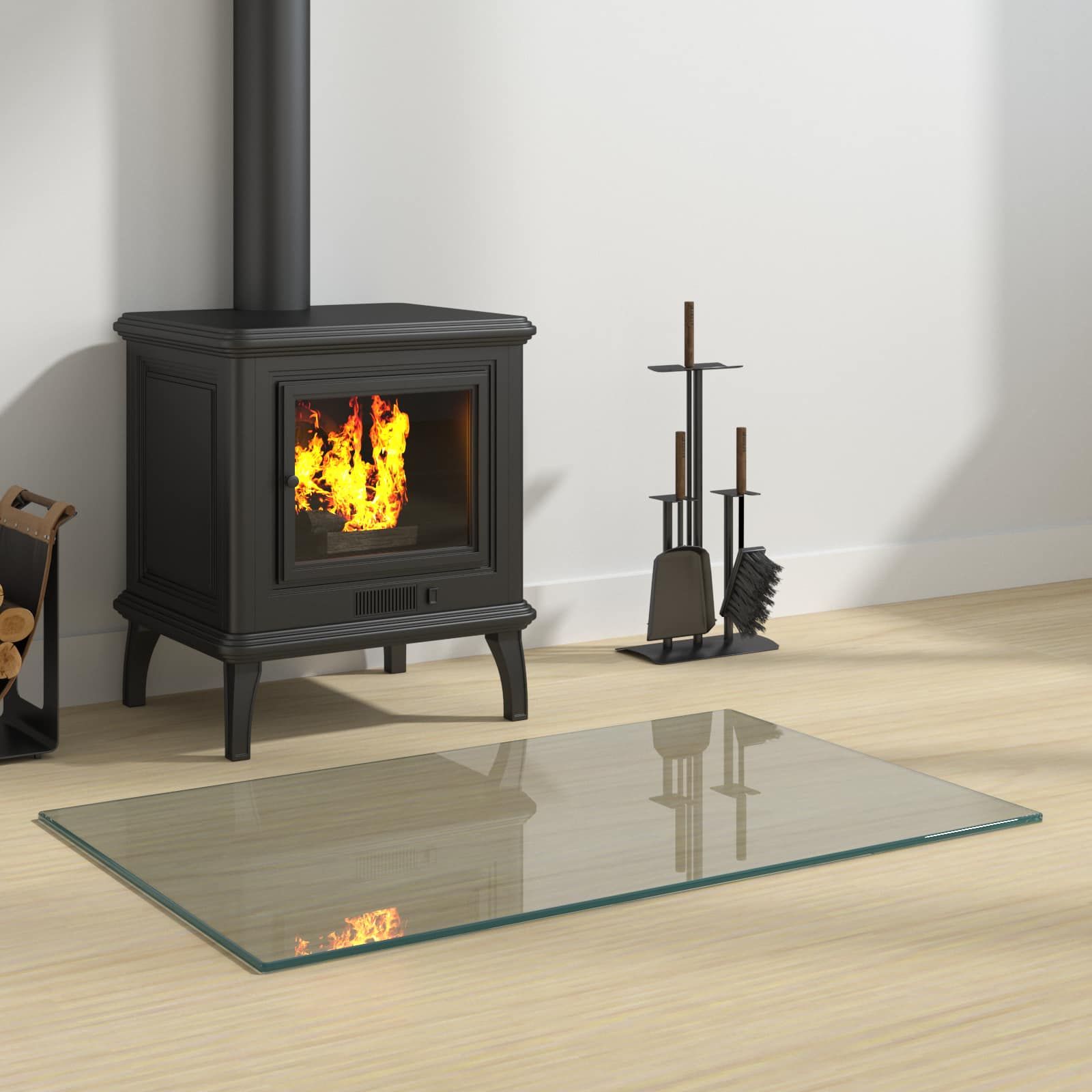 Feuerstelle Glasplatte Transparent 80 x 50 cm Glas