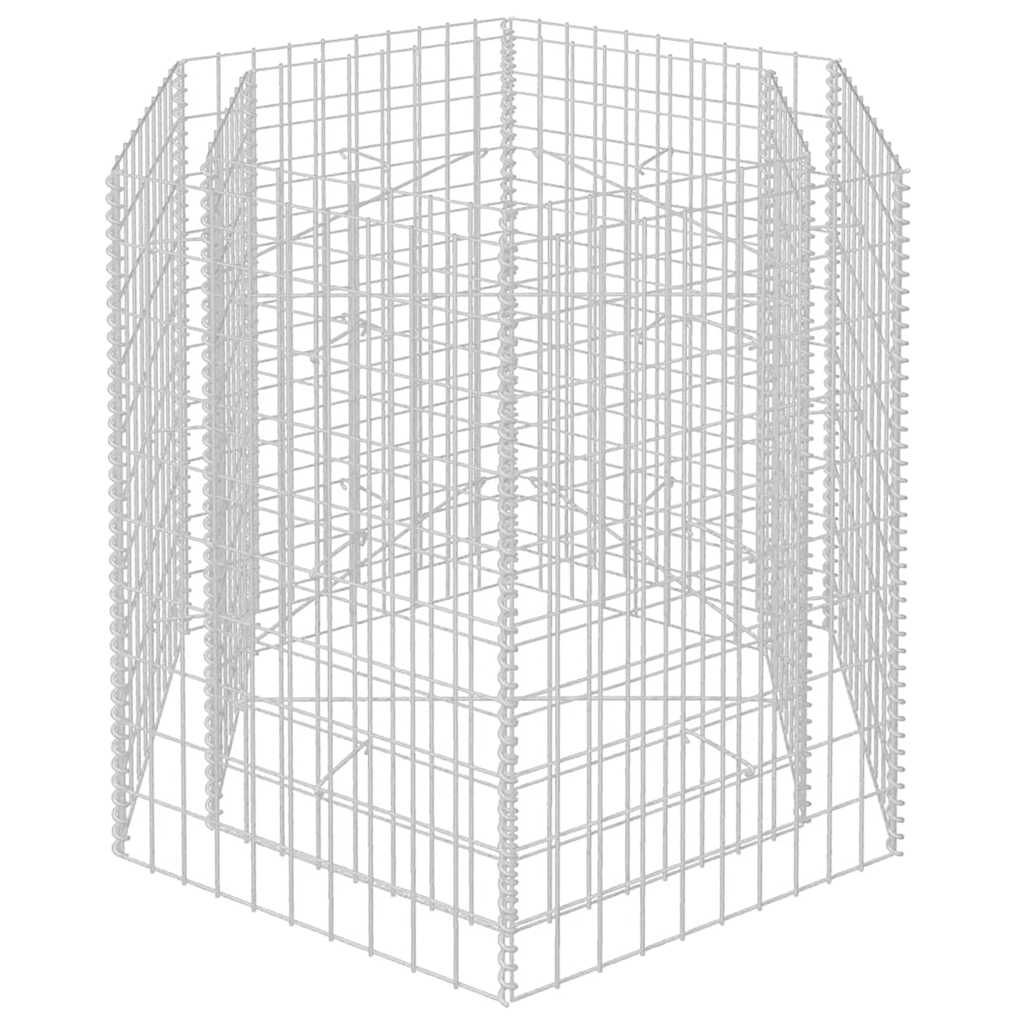 Sechseckiges Gabionen-Hochbeet 100×90×100 cm