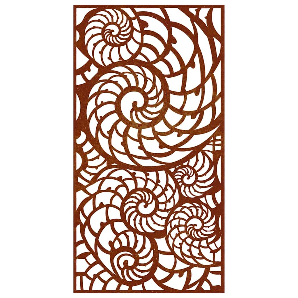 Garten-Wanddeko 105x55 cm Cortenstahl Muschel-Design