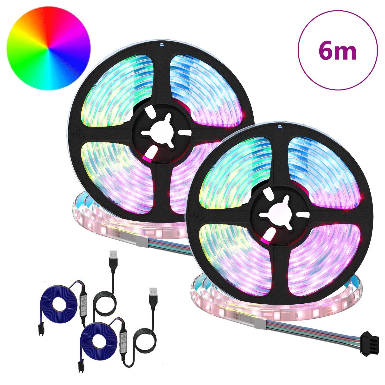 LED-Streifen 2 stk. Schwarz und Transparent