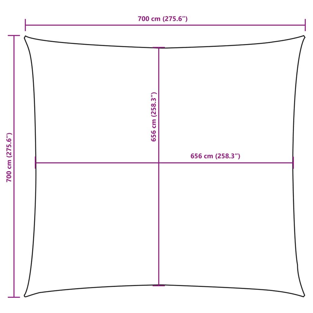 Sonnensegel Oxford-Gewebe Quadratisch 7x7 m Anthrazit