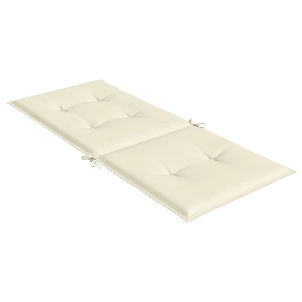 Gartenstuhlauflagen für Hochlehner 6Stk. Creme 120x50x3cm Stoff