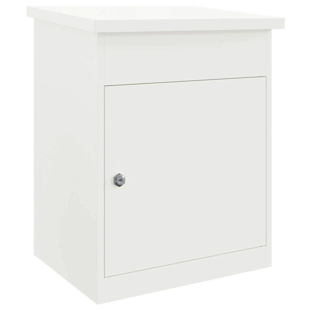 Paketdrop-Box mit Speicher mit Tür Weiß 47,5 x 38 x 59 cm Stahl