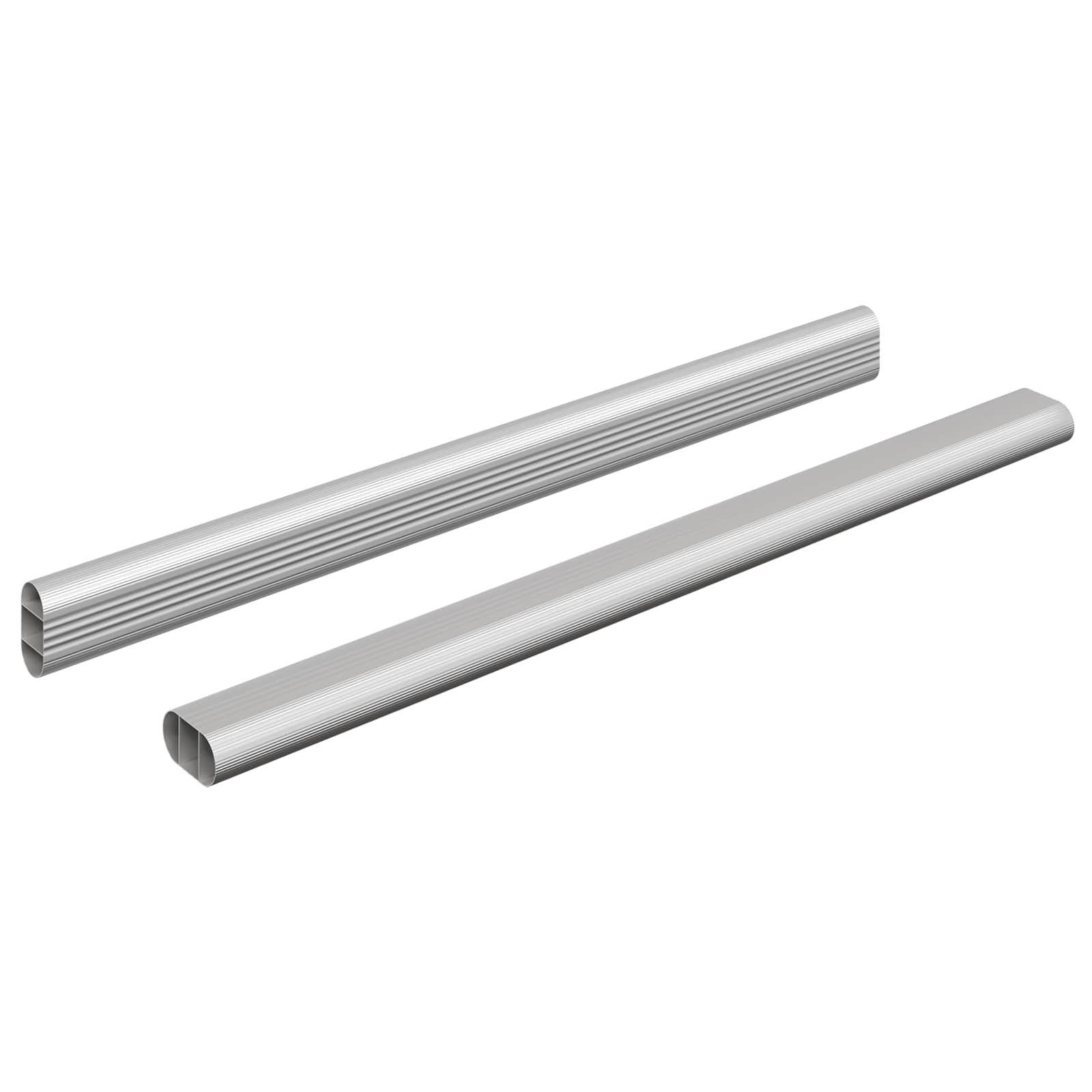 Kleiderstange 2 stk. Silber 464 x 15 x 29 mm Aluminiumlegierung