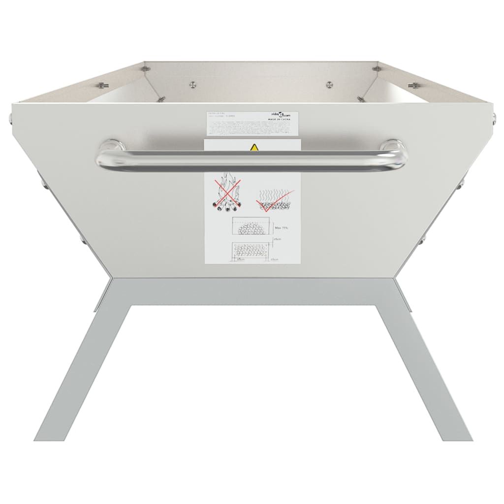 Grill Silbern 158x42x31 cm Edelstahl