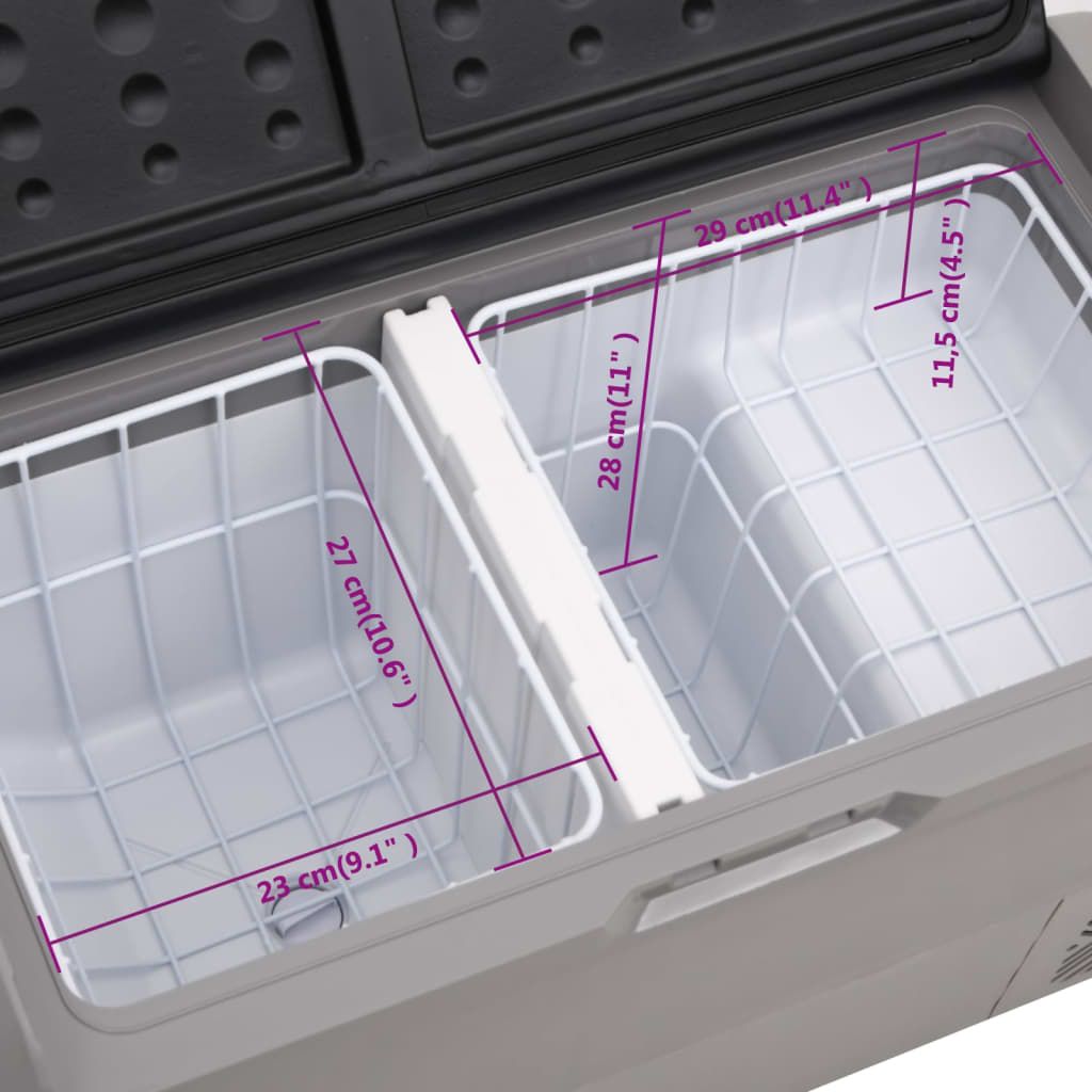 Kühlbox mit Rollen und Adapter Schwarz & Grau 36 L PP & PE