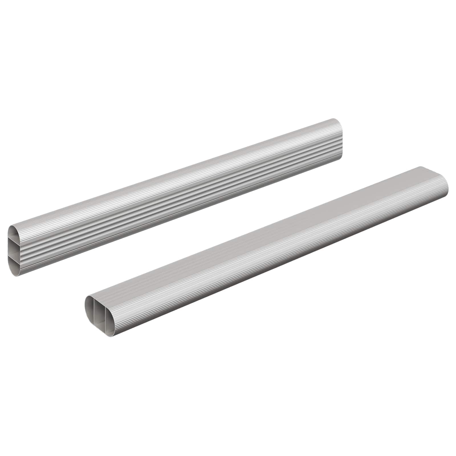 Kleiderstange 2 pcs Silber 264 x 15 x 29 mm Aluminiumlegierung