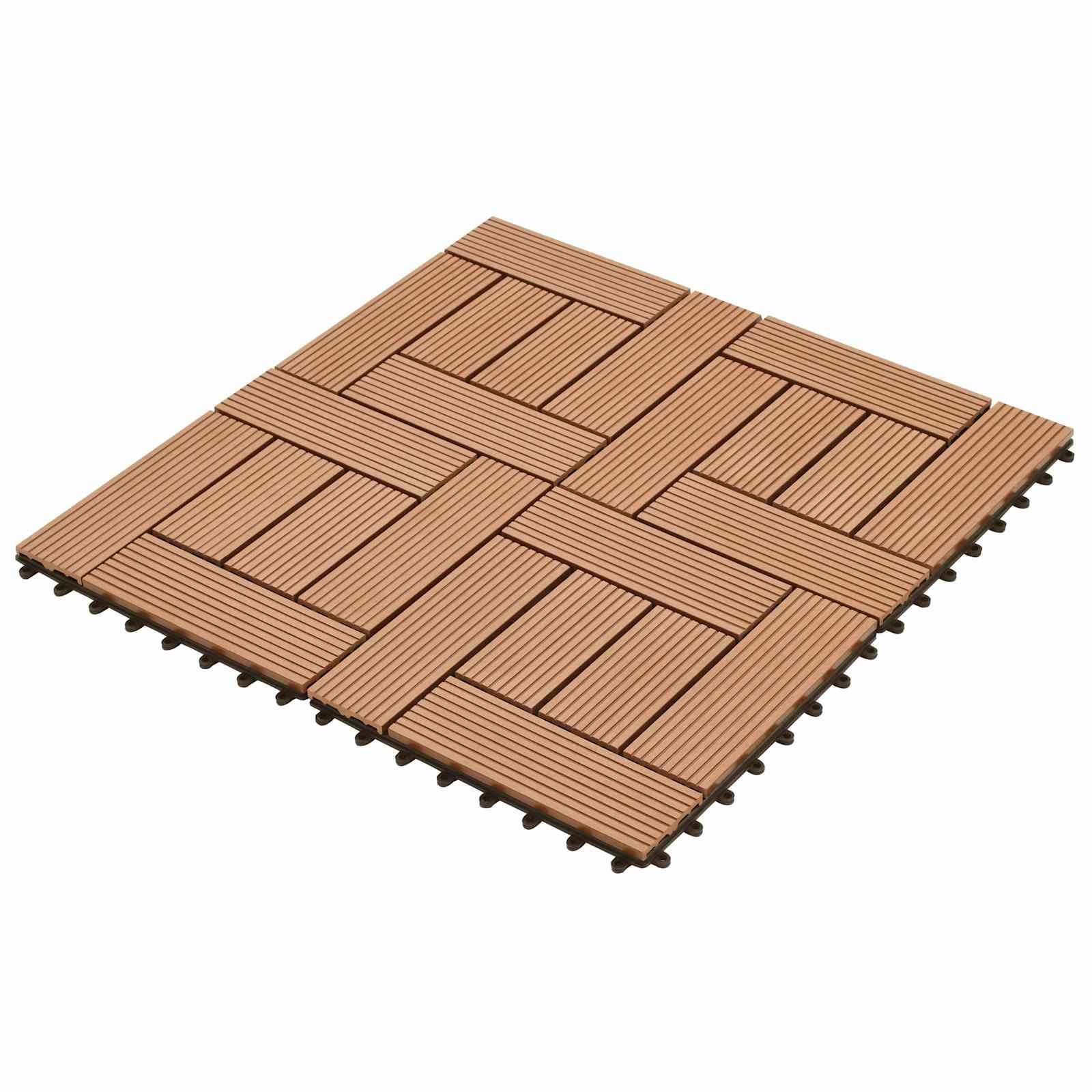 Terrassenfliese 22 stk. Braun 30 x 30 cm WPC