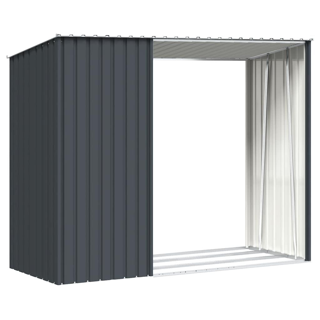 Garten Brennholzlager Anthrazit 245x98x159 cm Verzinkter Stahl