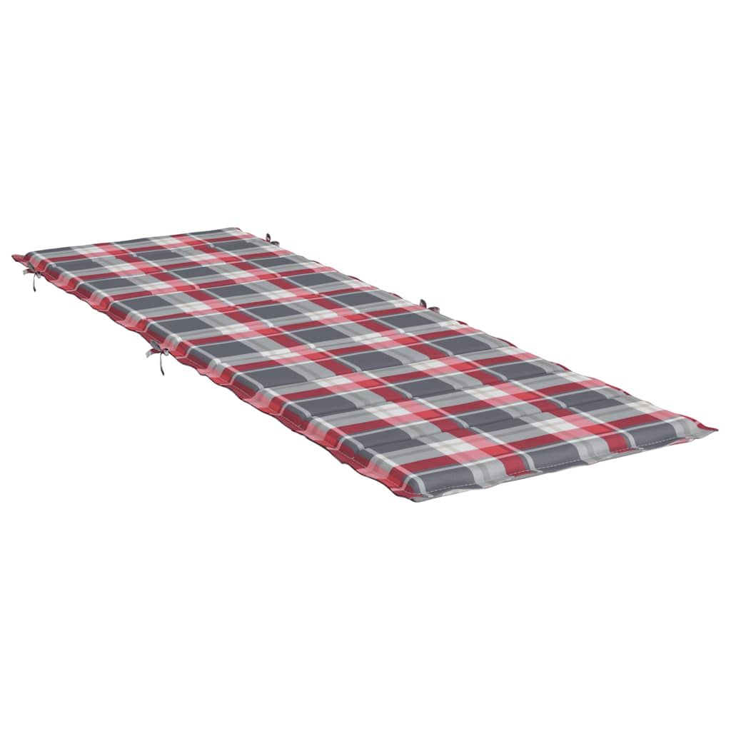 Sonnenliegen-Auflage Rot Karomuster 186x58x4 cm Oxford-Gewebe