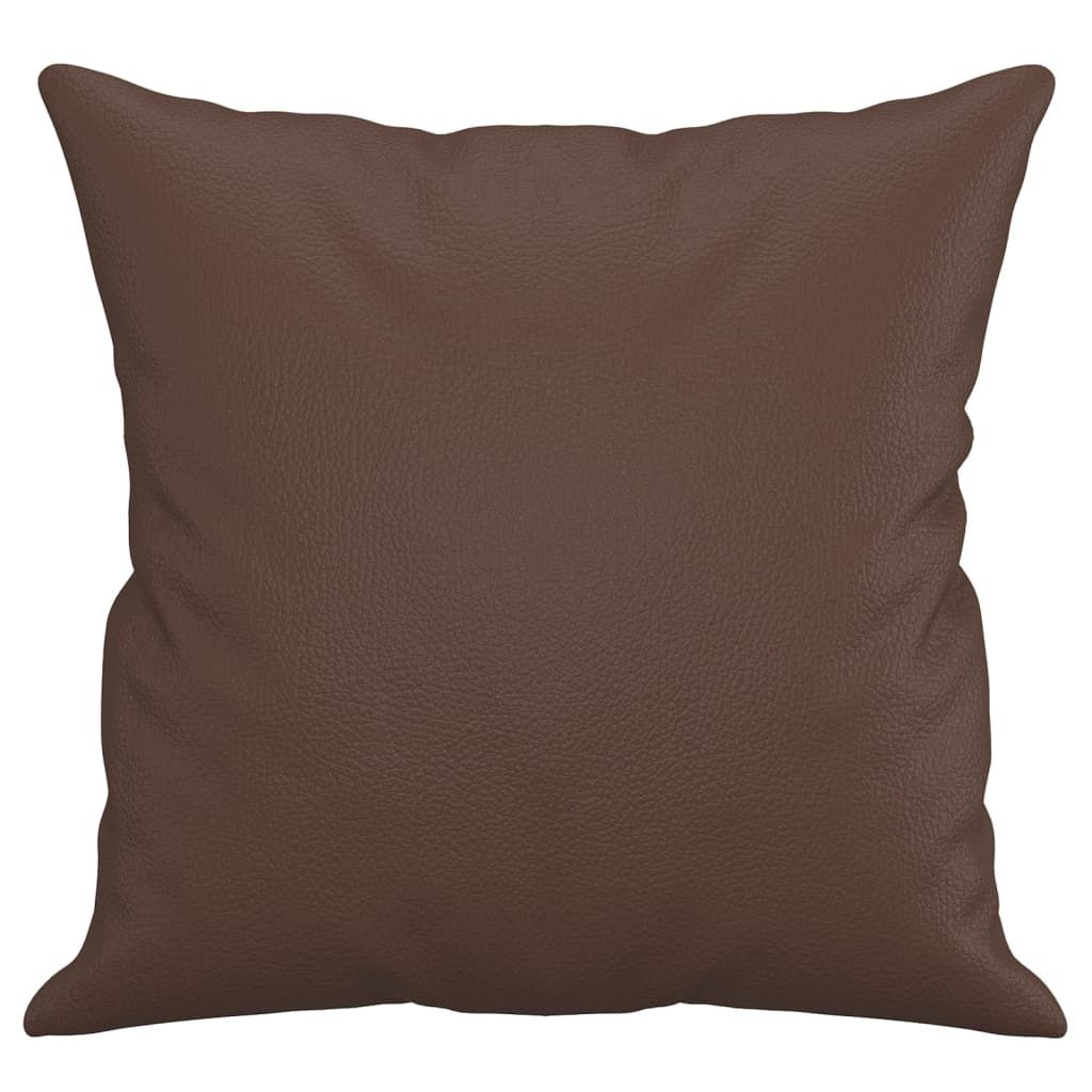 Zierkissen 2 Stk. Braun 40x40 cm Kunstleder
