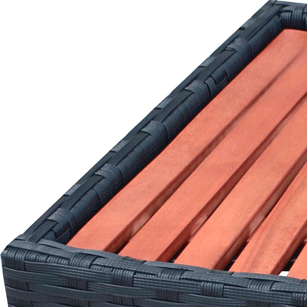 Spa-Einstiegsstufe Poly Rattan 92×45×25 cm Schwarz